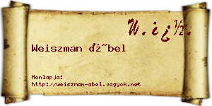 Weiszman Ábel névjegykártya